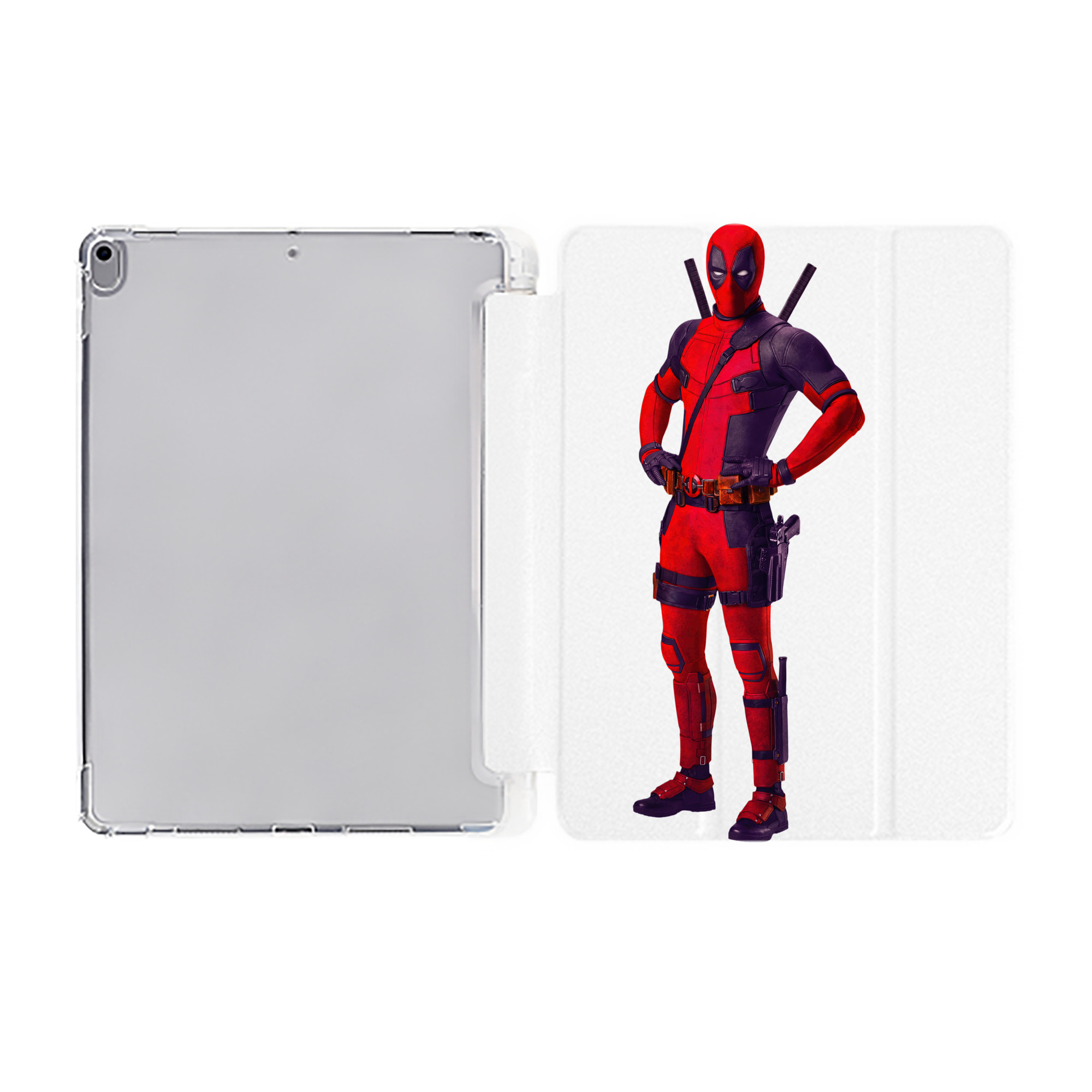 （画像用） Deadpool デッドプール IPad ケース ペン収納付き 三つ折りスタンド PUレザー×シリコン 対応機種9.5/10.5/10.9インチ